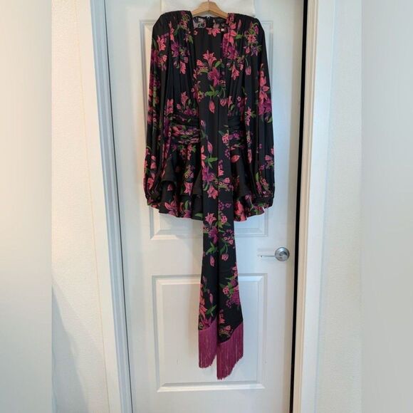 NEW Bronx and Banco Bedouin Lily Minidress Floral Black and Pink, size S - Picture 8 of 12